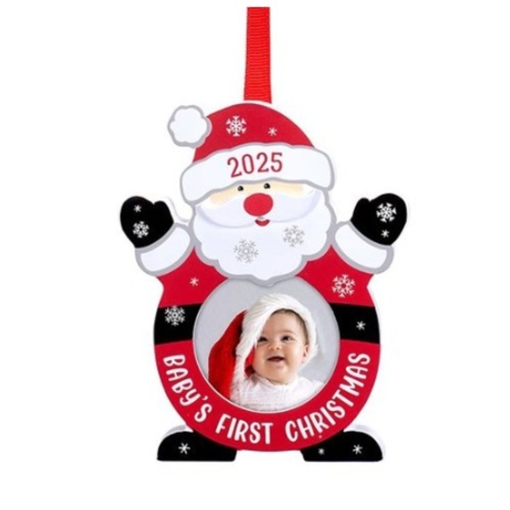 Malden Santa Babys 1st Ornament 2025 Photo Frame Baby First Christmas Red White